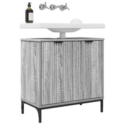 vidaXL Bathroom Sink Cabinet Grey Sonoma 60.5 x 33.5 x 61 cm
