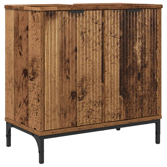 vidaXL Bathroom Sink Cabinet with Storage Old Wood 60.5 x 33.5 x 61 cm