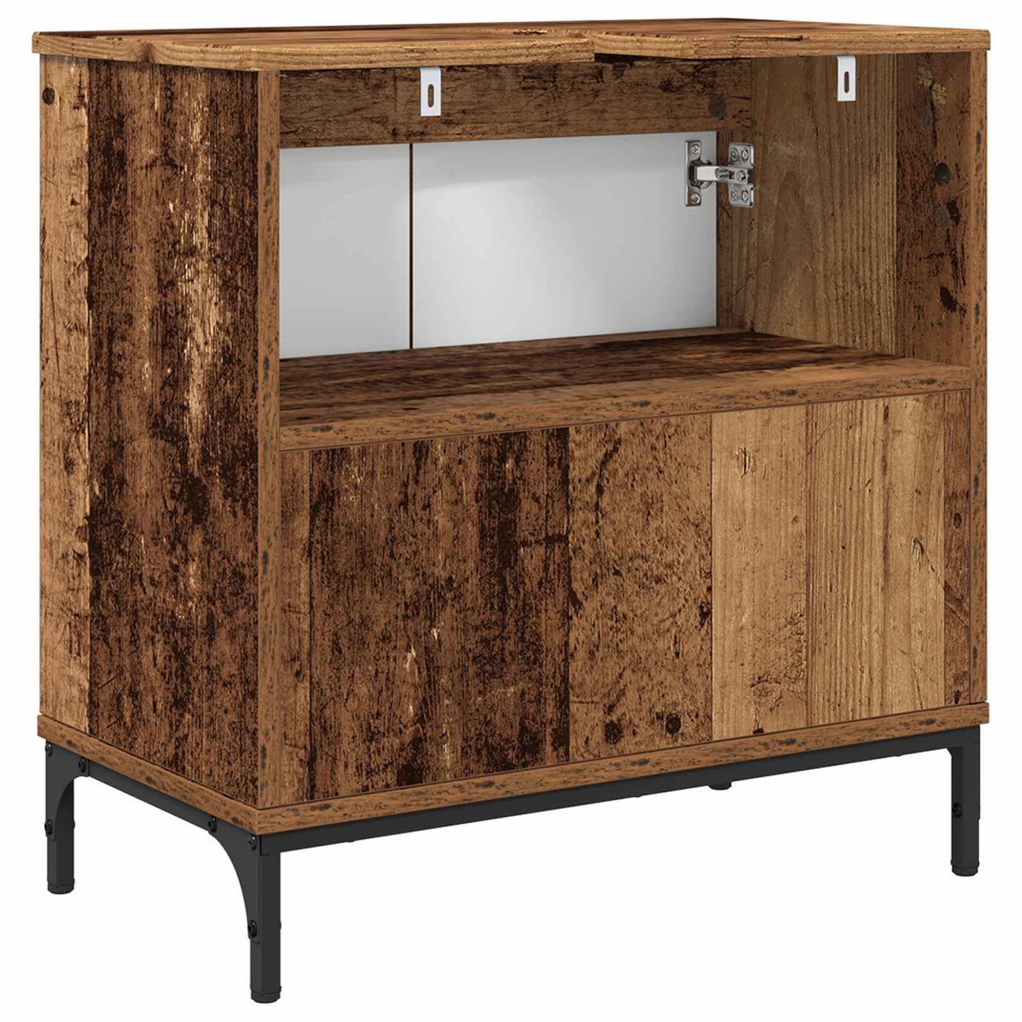 vidaXL Bathroom Sink Cabinet with Storage Old Wood 60.5 x 33.5 x 61 cm