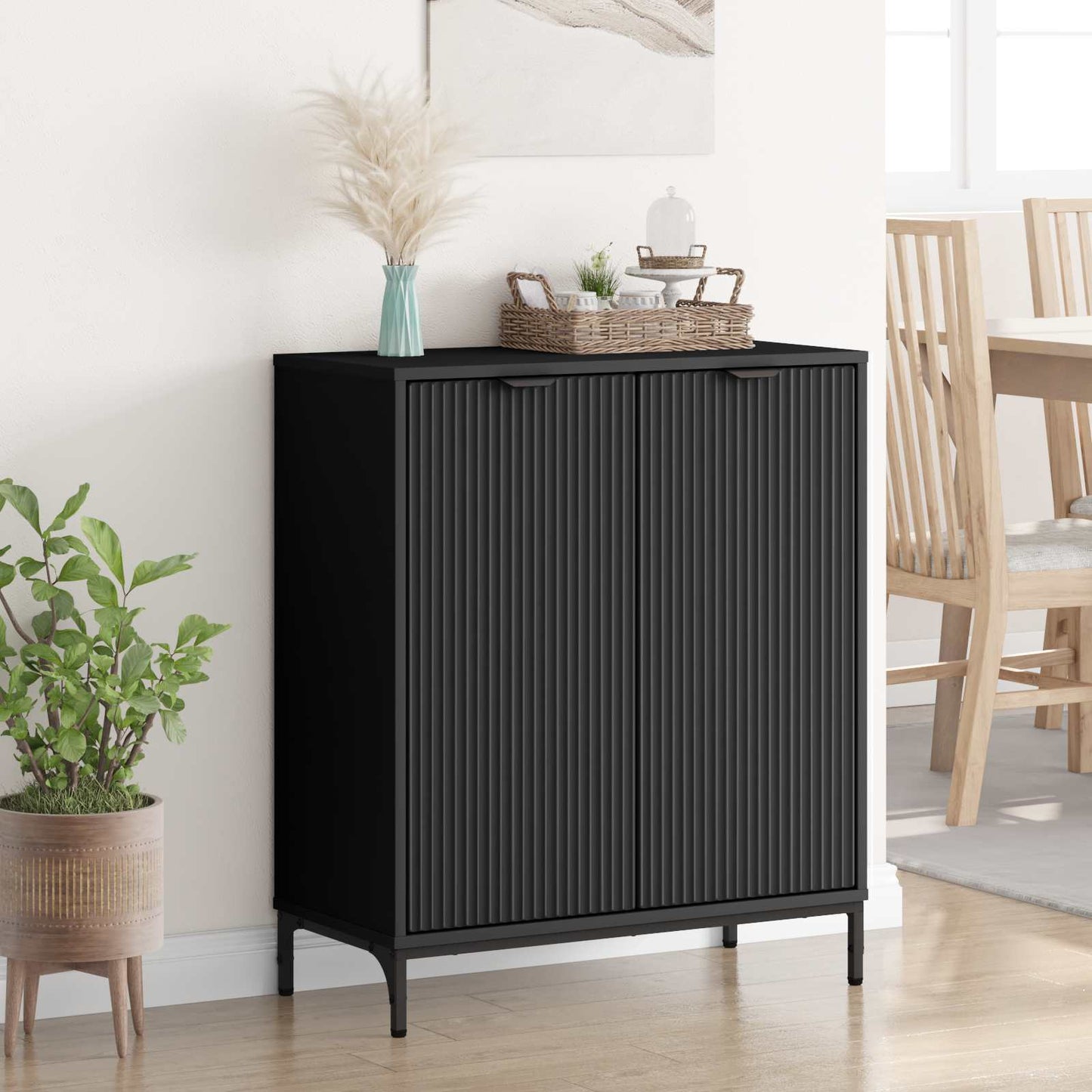 vidaXL Sideboard Black 69.5 x 33 x 82 cm Engineered Wood