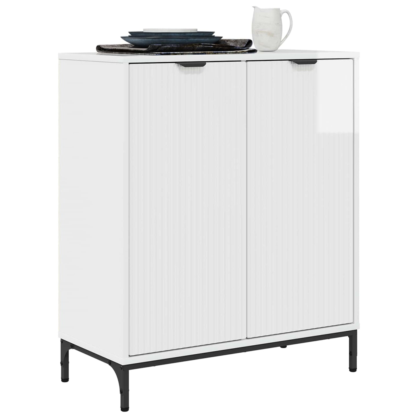 vidaXL Sideboard High Gloss White 69.5 x 33 x 82 cm Engineered Wood
