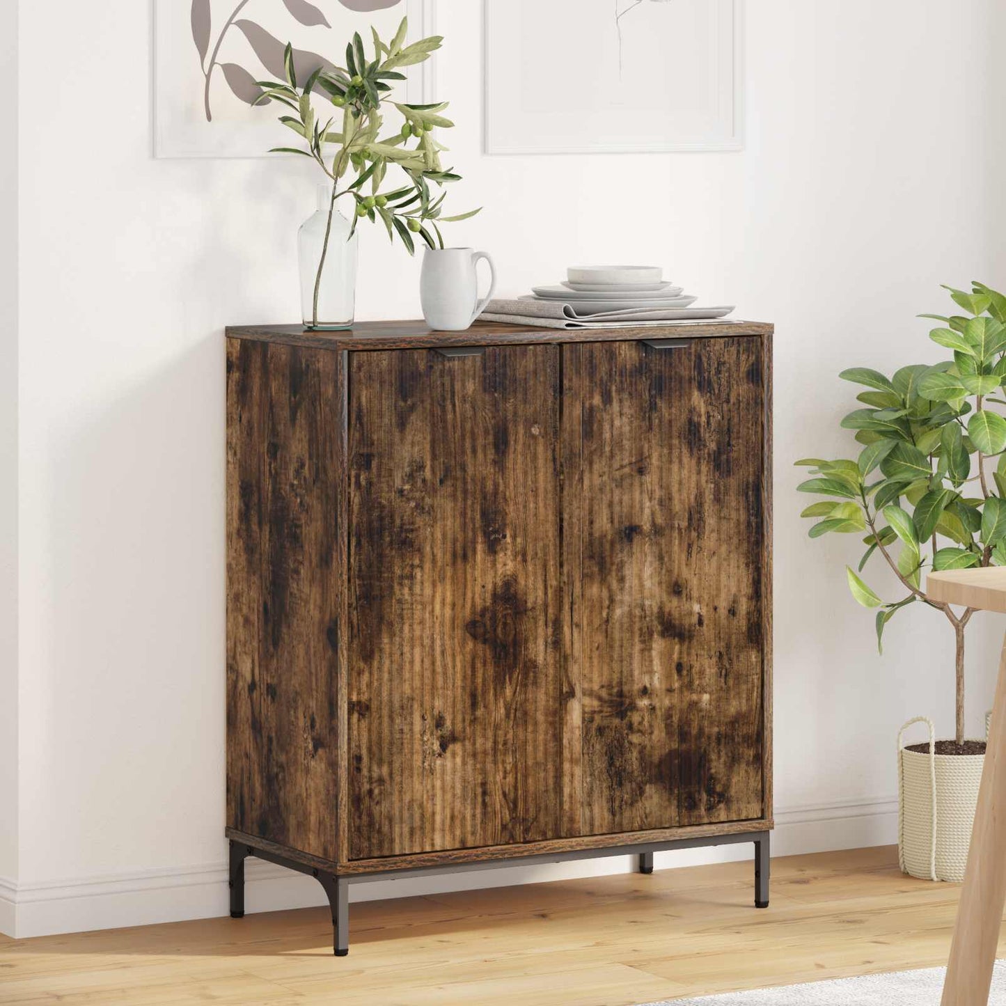 vidaXL Sideboard Smoked Oak 69.5 x 33 x 82 cm Engineered Wood