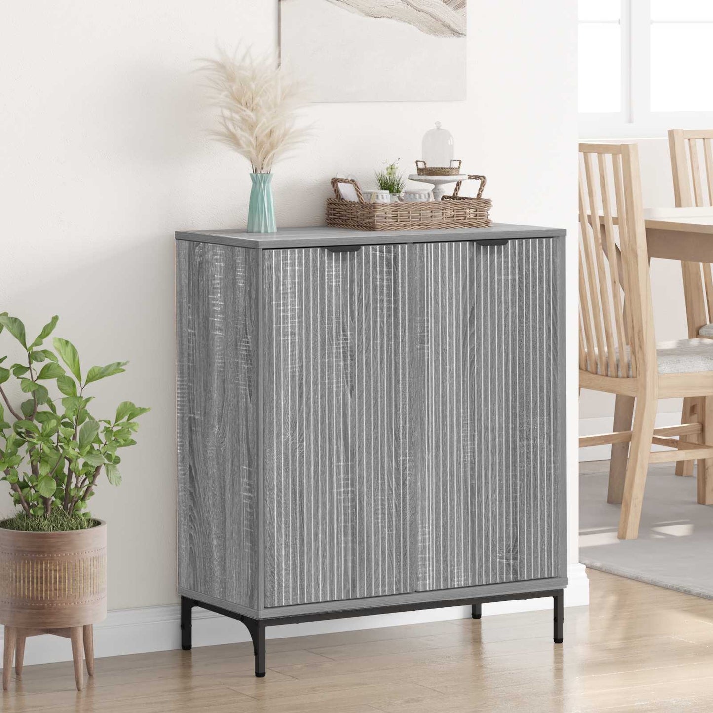 vidaXL Sideboard Grey Sonoma 69.5 x 33 x 82 cm Engineered Wood