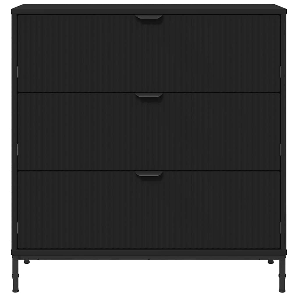 vidaXL Sideboard with Drawer Black 79.5 x 33 x 82 cm Engineered Wood