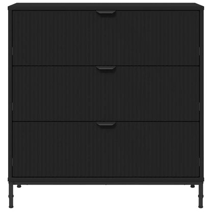 vidaXL Sideboard with Drawer Black 79.5 x 33 x 82 cm Engineered Wood