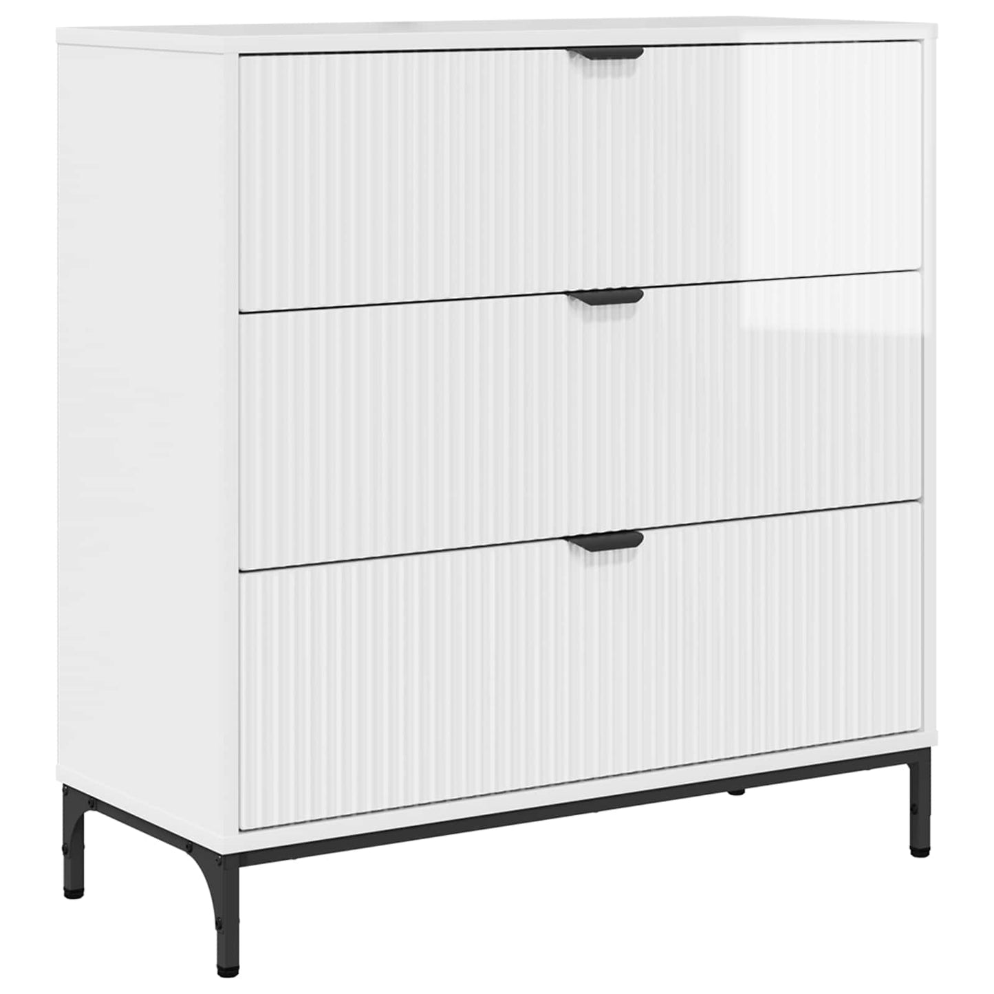 vidaXL Sideboard High Gloss White 79.5 x 33 x 82 cm Engineered Wood