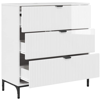 vidaXL Sideboard High Gloss White 79.5 x 33 x 82 cm Engineered Wood