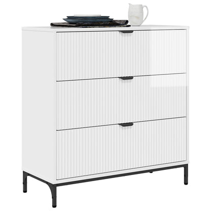 vidaXL Sideboard High Gloss White 79.5 x 33 x 82 cm Engineered Wood