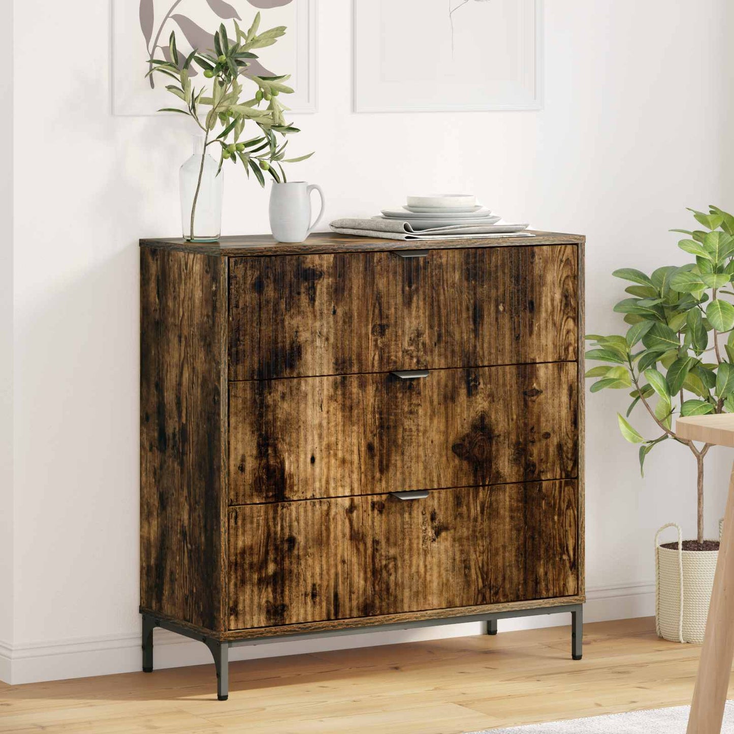 vidaXL Sideboard Smoked Oak 79.5 x 33 x 82 cm Engineered Wood