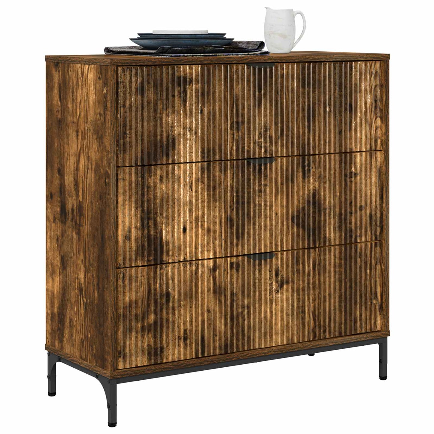 vidaXL Sideboard Smoked Oak 79.5 x 33 x 82 cm Engineered Wood