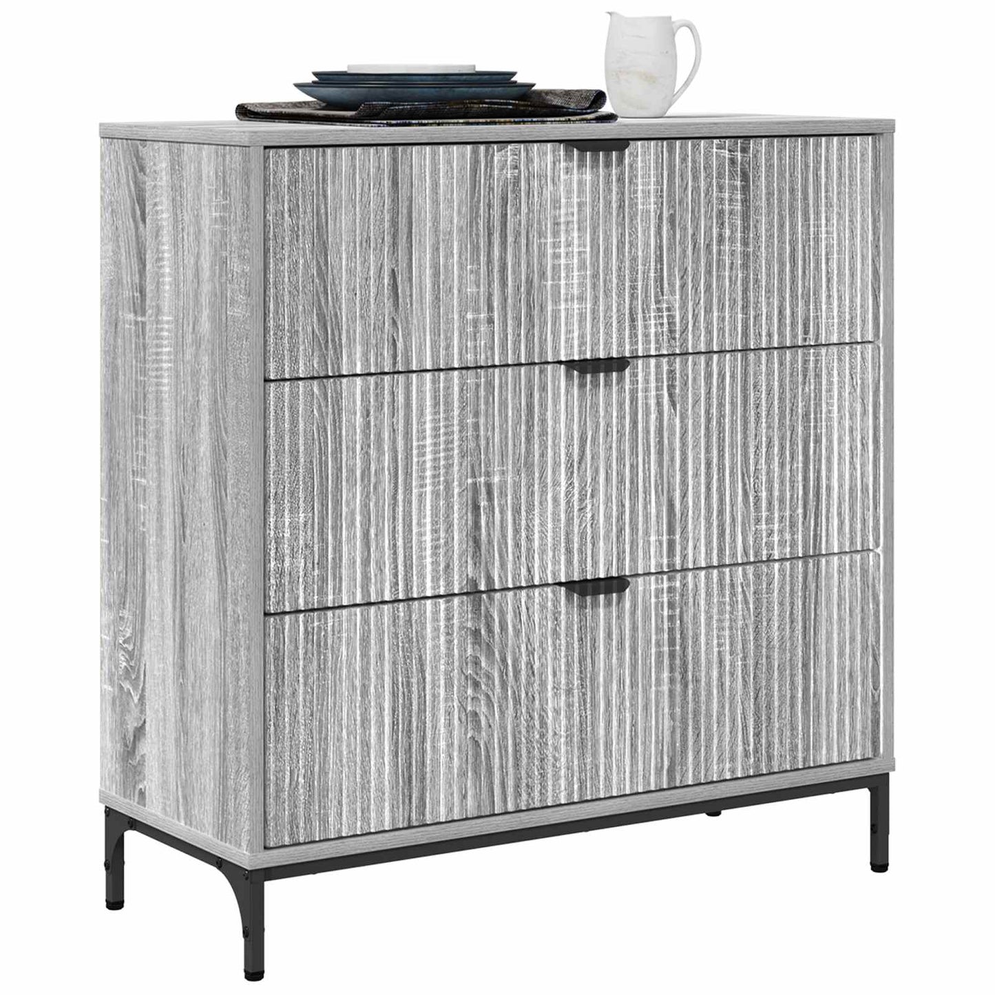 vidaXL Sideboard Grey Sonoma 79.5 x 33 x 82 cm Engineered Wood