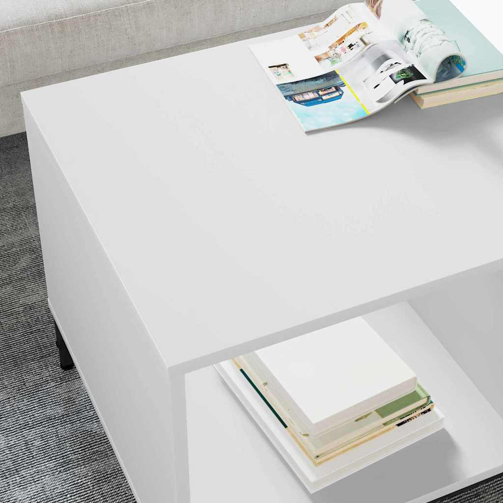 vidaXL Coffee Table with Drawer White 90 x 49 x 46 cm Engineered Wood