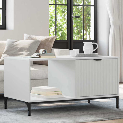 vidaXL Coffee Table with Drawer White 90 x 49 x 46 cm Engineered Wood