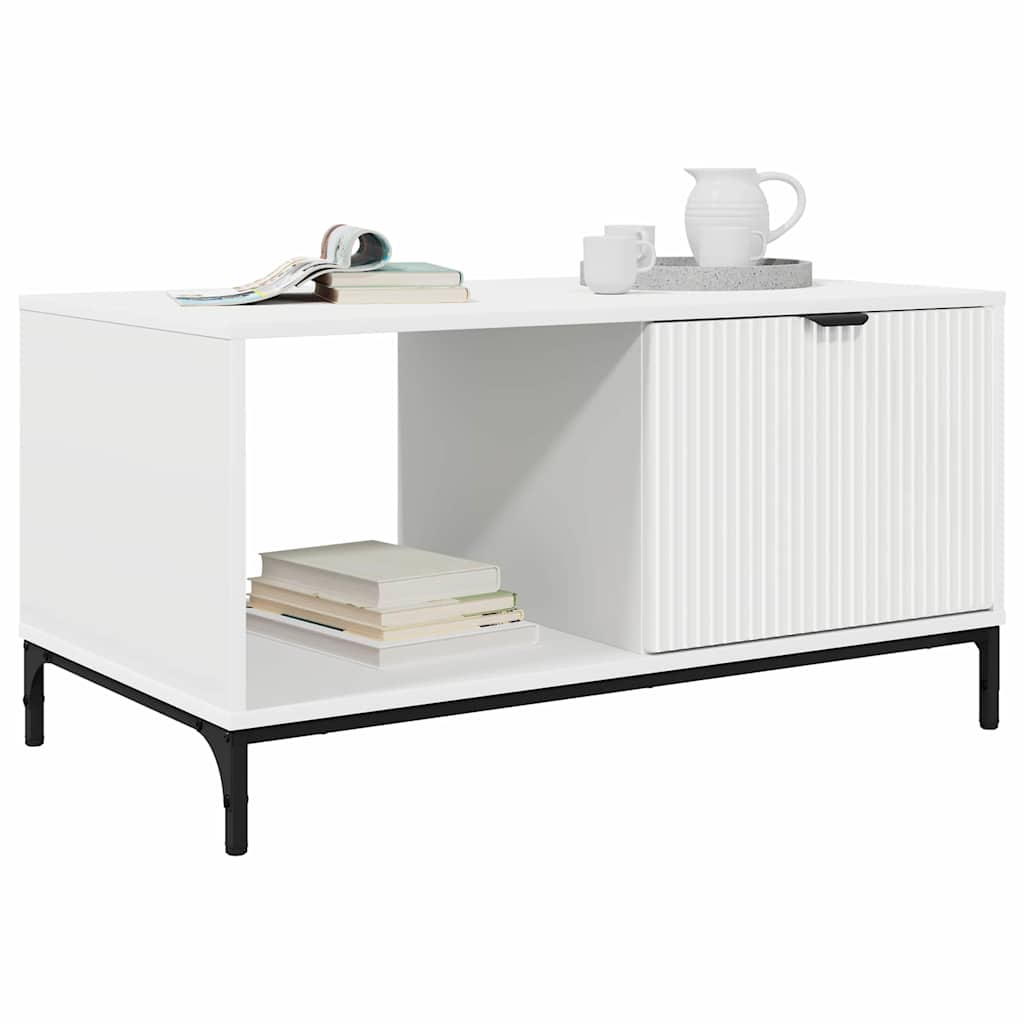 vidaXL Coffee Table with Drawer White 90 x 49 x 46 cm Engineered Wood