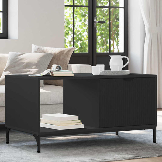vidaXL Coffee Table Black Oak 90 x 49 x 46 cm Engineered Wood