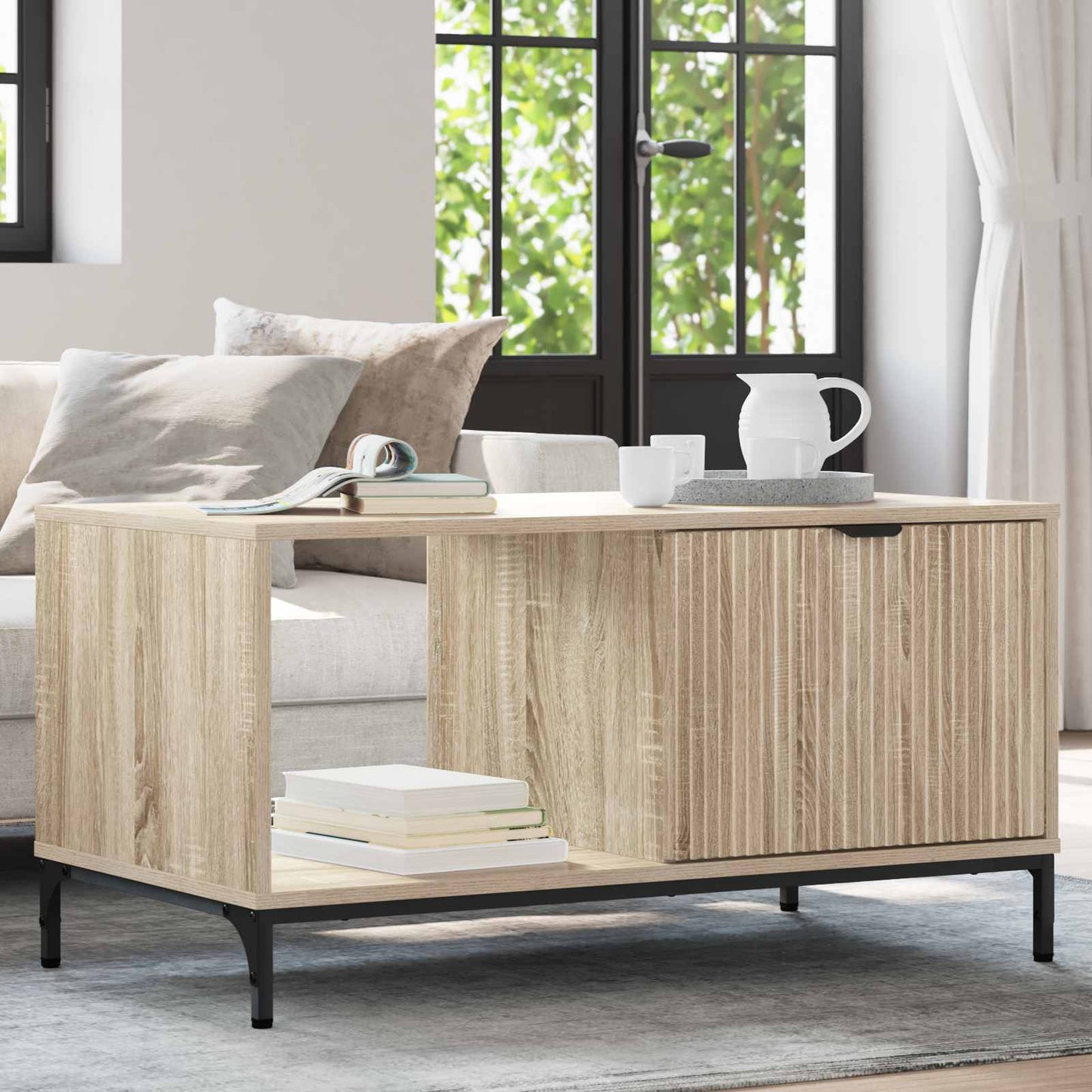 vidaXL Coffee Table Sonoma Oak 90 x 49 x 46 cm Engineered Wood