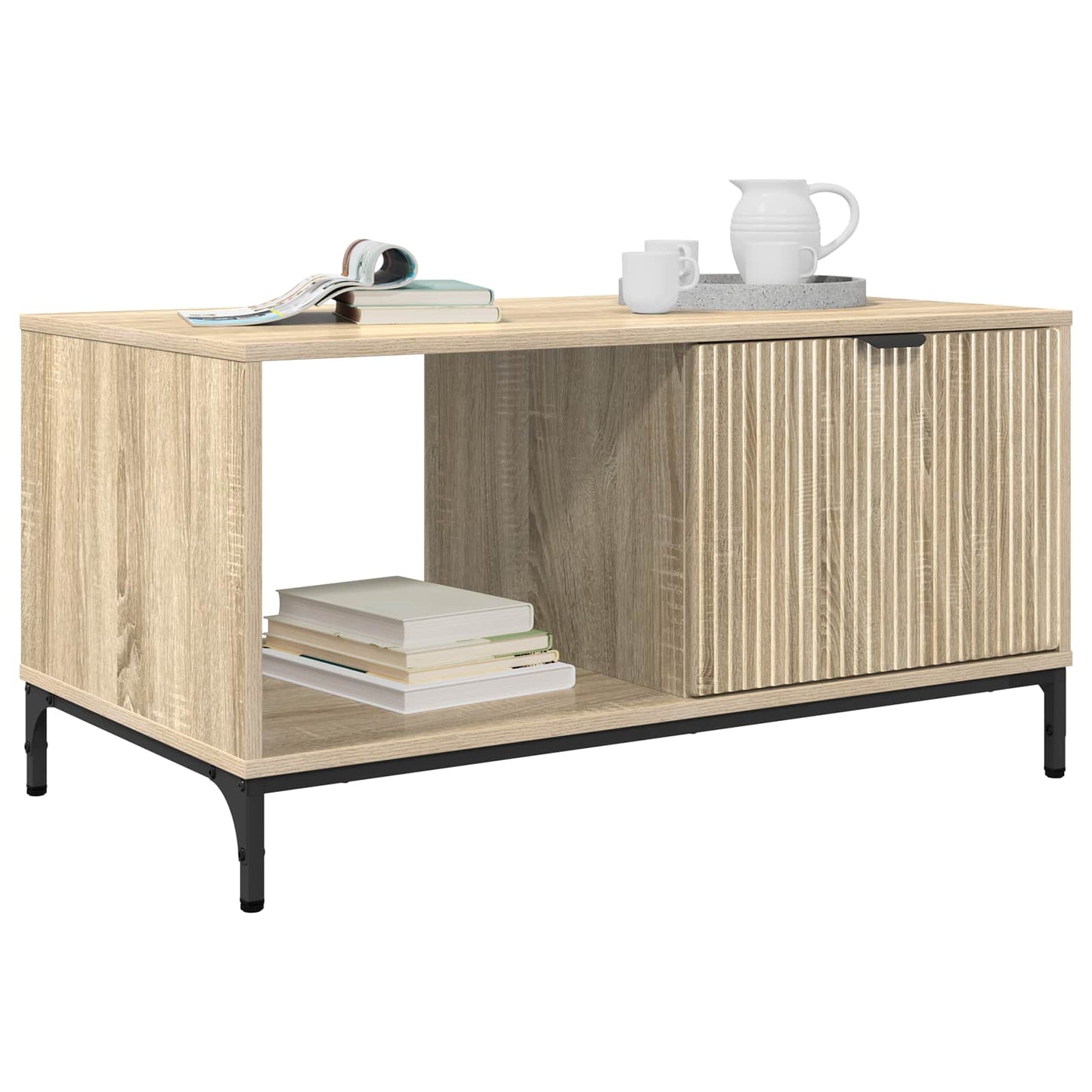 vidaXL Coffee Table Sonoma Oak 90 x 49 x 46 cm Engineered Wood