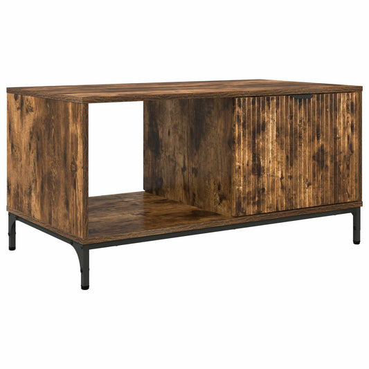 vidaXL Coffee Table Smoked Oak 90 x 49 x 46 cm Engineered Wood