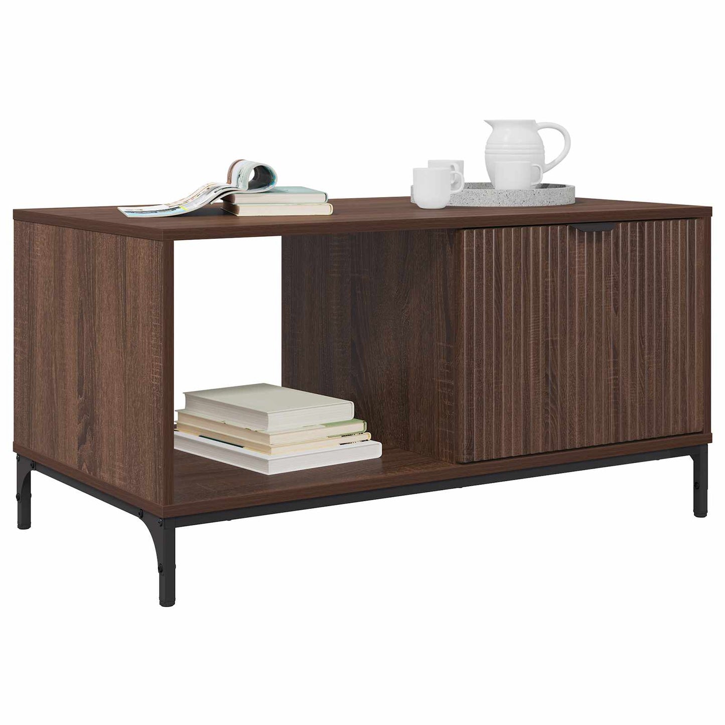 vidaXL Coffee Table Brown Oak 90 x 49 x 46 cm Engineered Wood