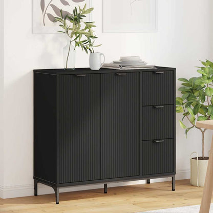 vidaXL Sideboard with Drawer Black 89.5 x 33 x 82 cm Engineered Wood