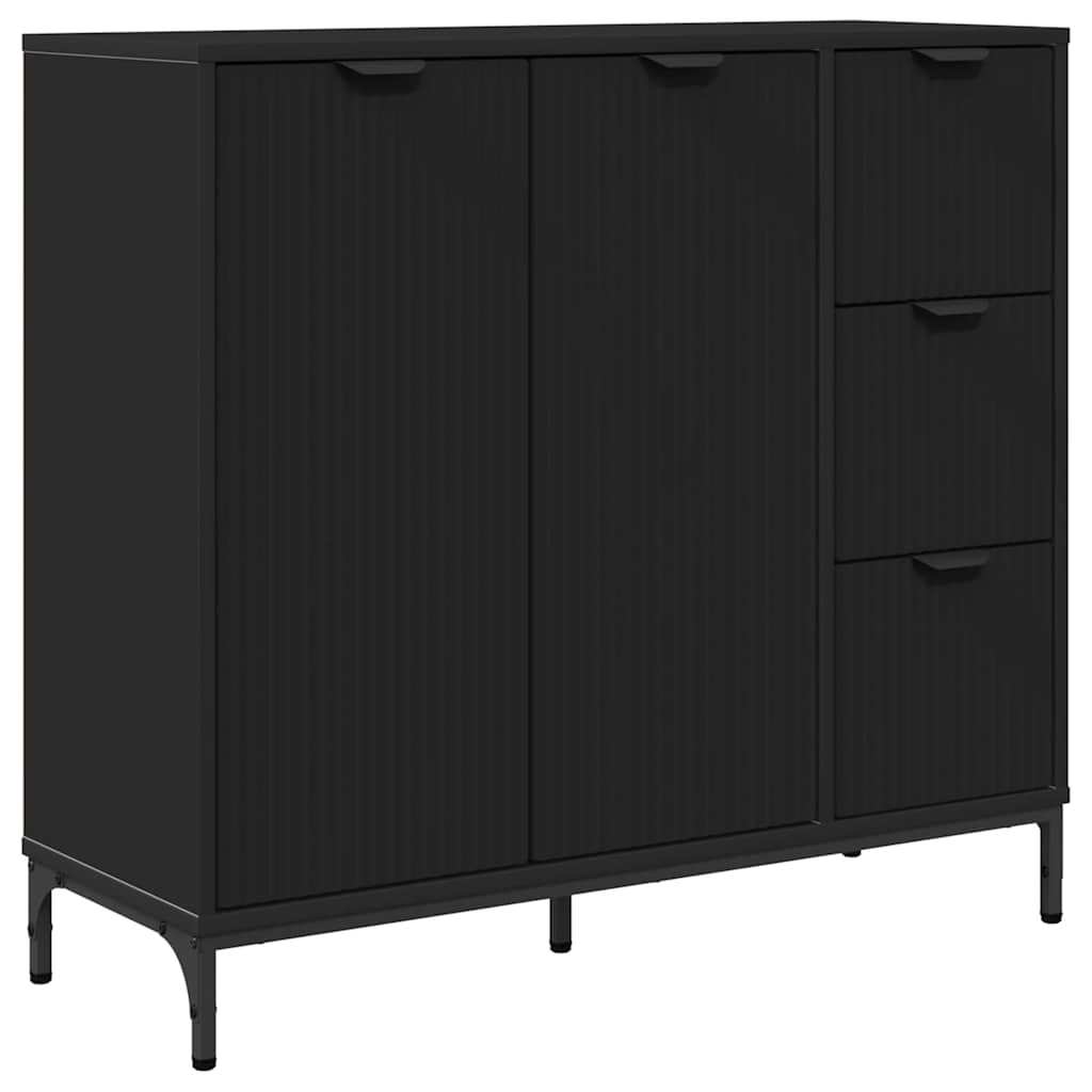 vidaXL Sideboard with Drawer Black 89.5 x 33 x 82 cm Engineered Wood