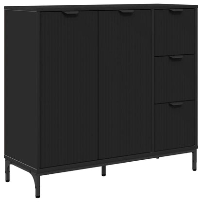 vidaXL Sideboard with Drawer Black 89.5 x 33 x 82 cm Engineered Wood