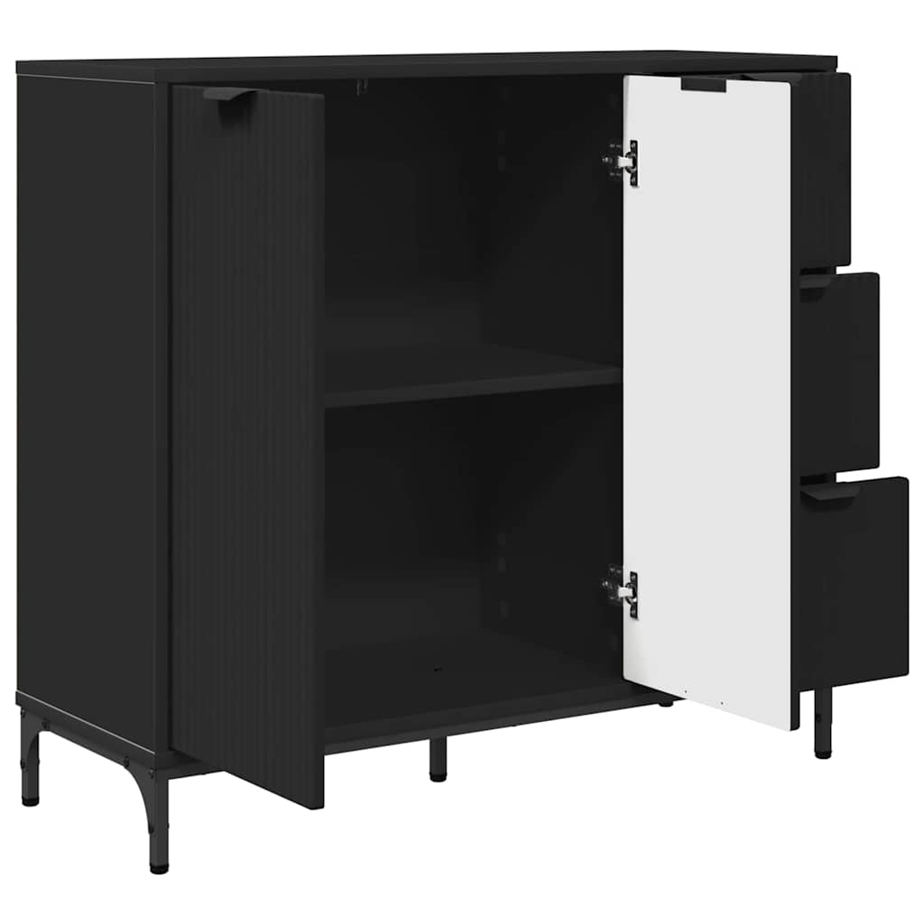 vidaXL Sideboard with Drawer Black 89.5 x 33 x 82 cm Engineered Wood