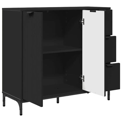 vidaXL Sideboard with Drawer Black 89.5 x 33 x 82 cm Engineered Wood