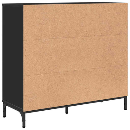 vidaXL Sideboard with Drawer Black 89.5 x 33 x 82 cm Engineered Wood