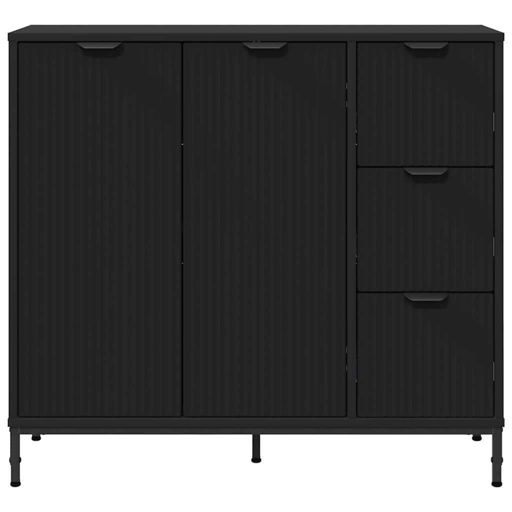 vidaXL Sideboard with Drawer Black 89.5 x 33 x 82 cm Engineered Wood