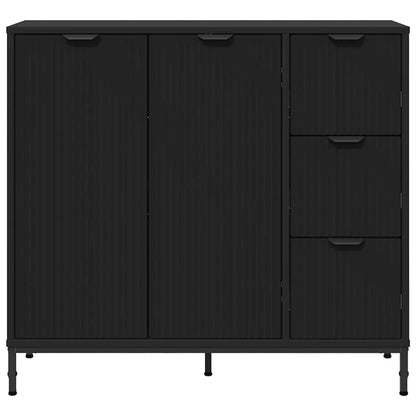 vidaXL Sideboard with Drawer Black 89.5 x 33 x 82 cm Engineered Wood
