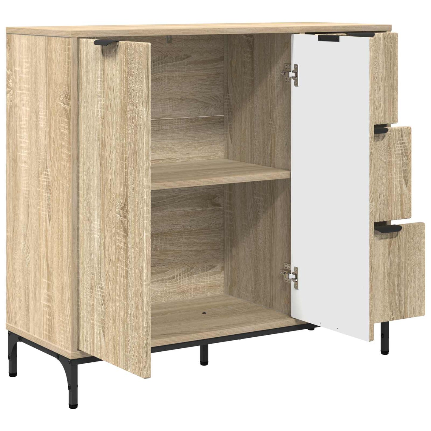 vidaXL Sideboard Sonoma Oak 89.5 x 33 x 82 cm Engineered Wood