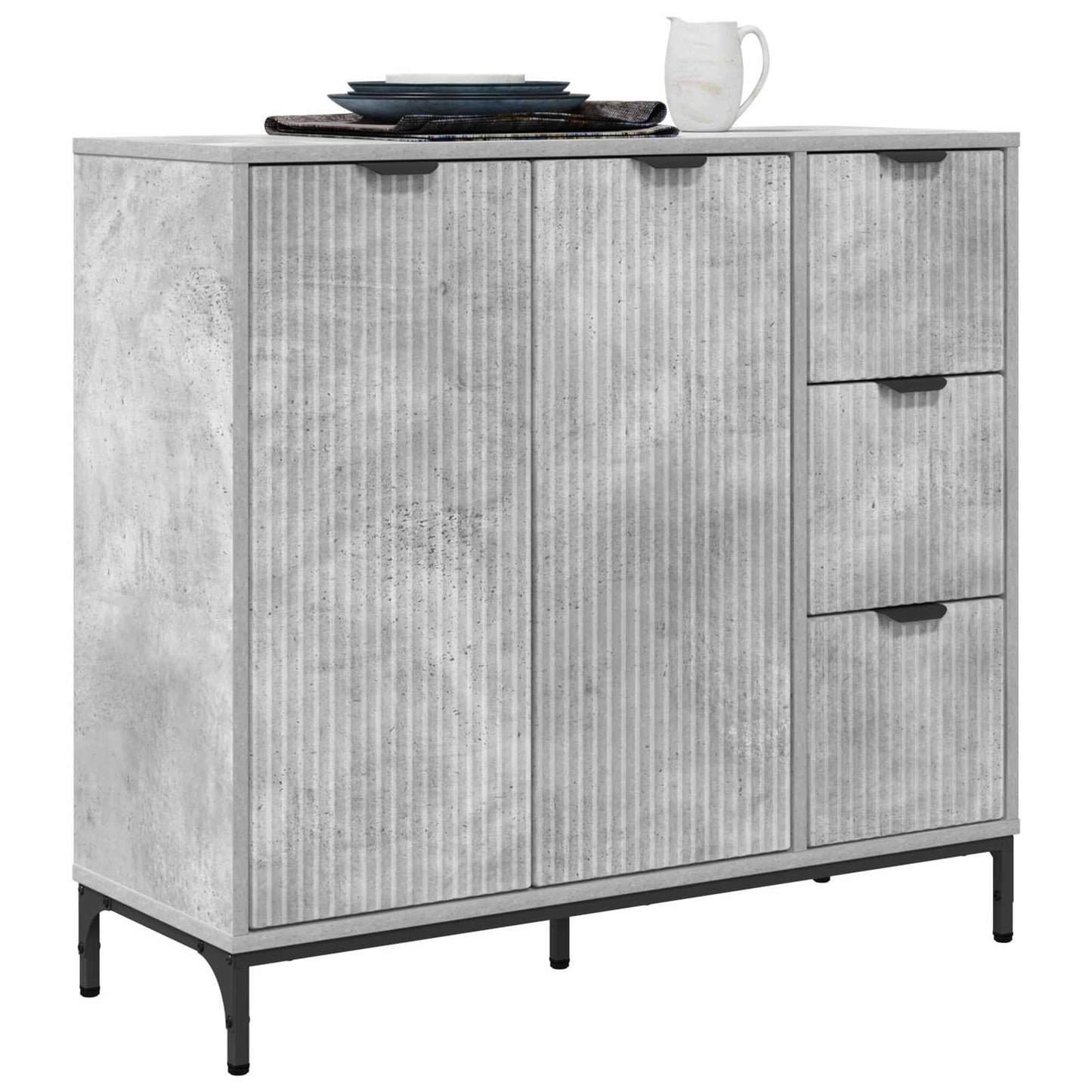 vidaXL Sideboard Concrete Grey 89.5 x 33 x 82 cm Engineered Wood