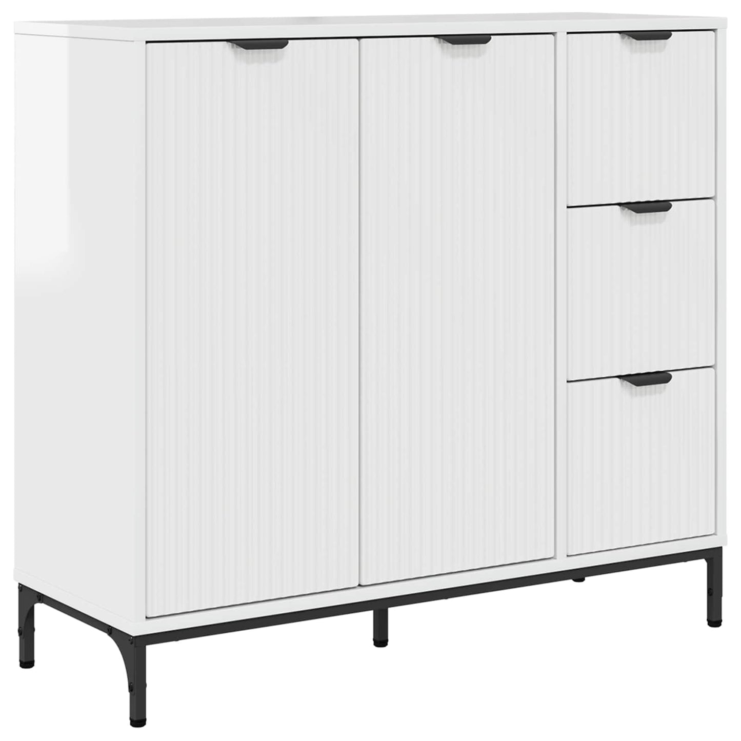vidaXL Sideboard High Gloss White 89.5 x 33 x 82 cm Engineered Wood