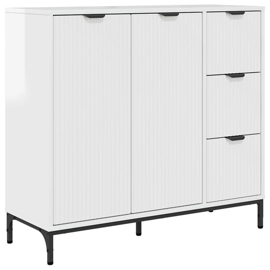 vidaXL Sideboard High Gloss White 89.5 x 33 x 82 cm Engineered Wood