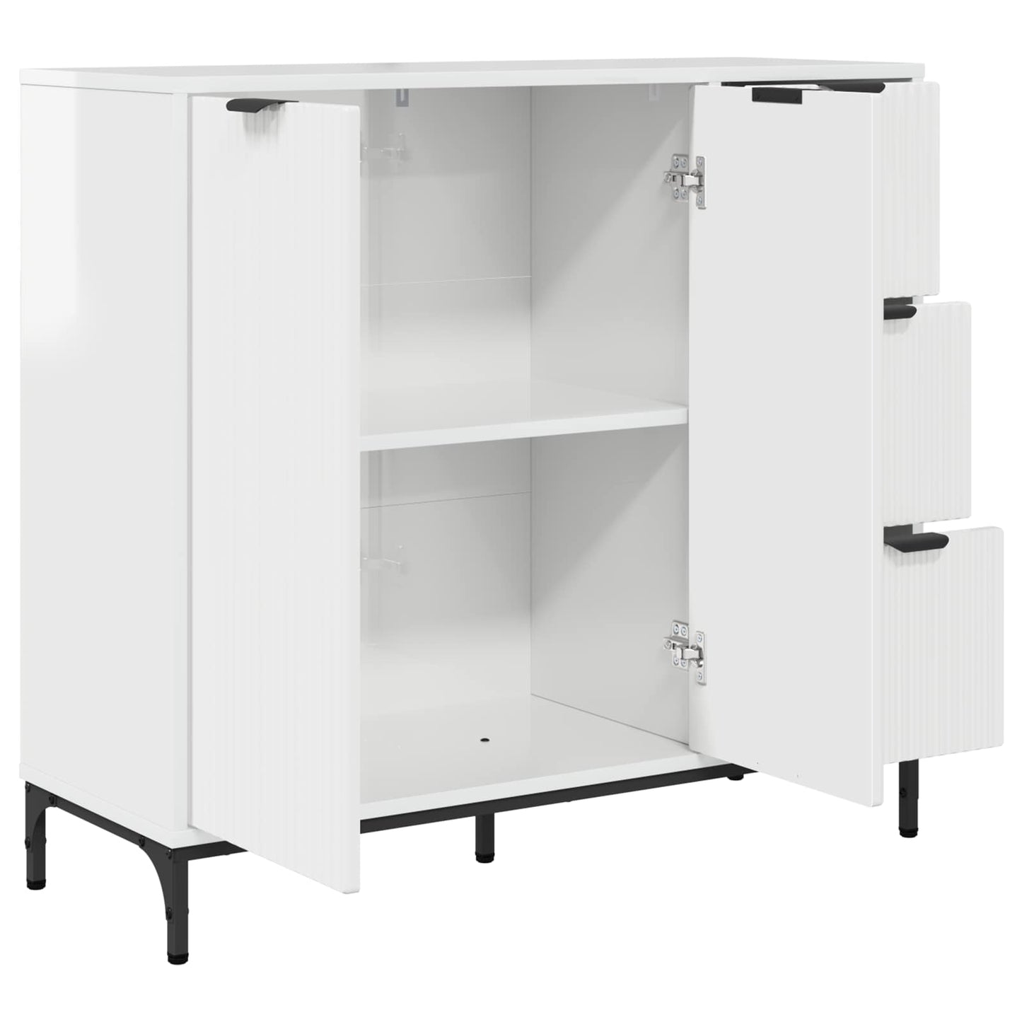 vidaXL Sideboard High Gloss White 89.5 x 33 x 82 cm Engineered Wood