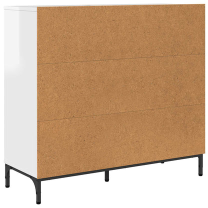 vidaXL Sideboard High Gloss White 89.5 x 33 x 82 cm Engineered Wood
