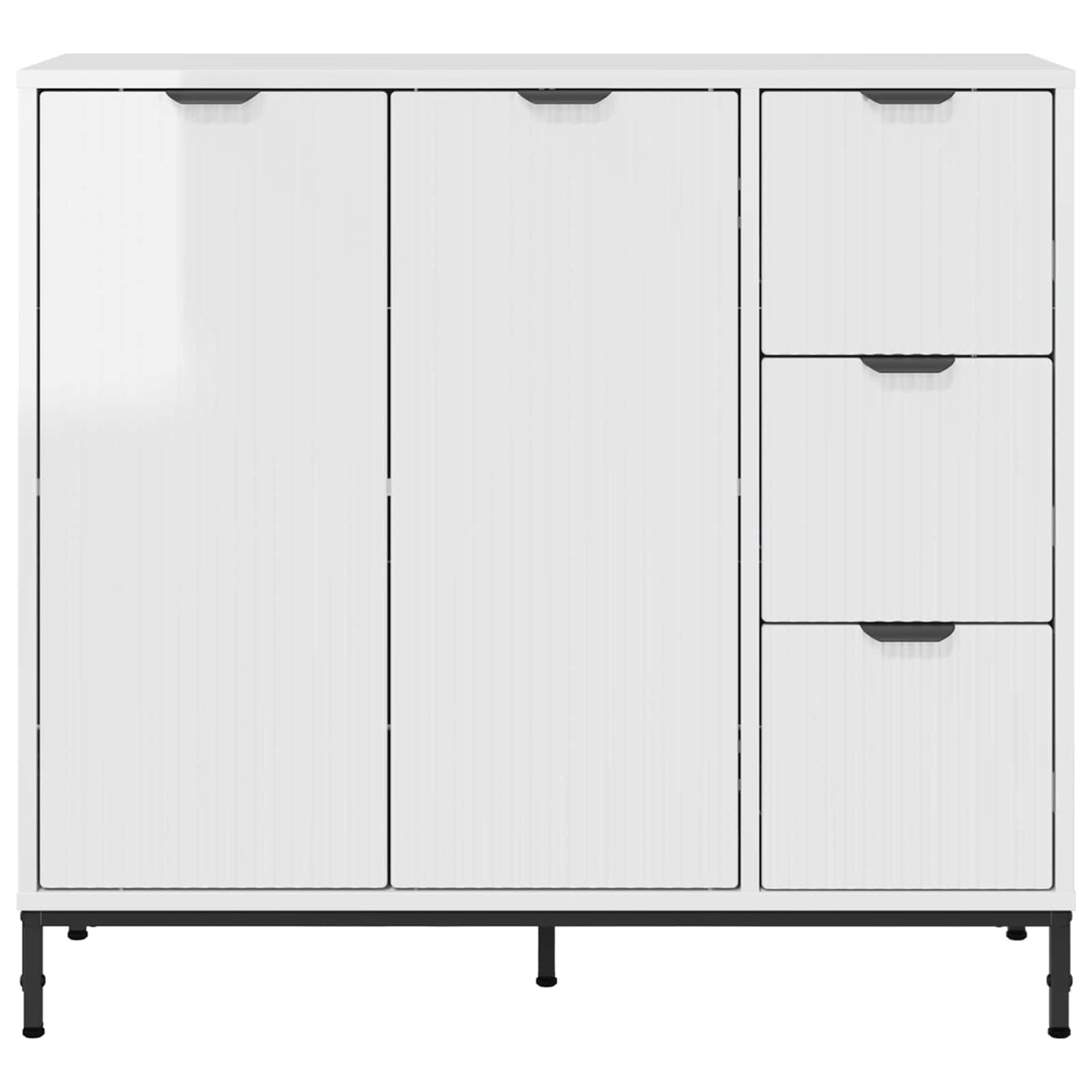 vidaXL Sideboard High Gloss White 89.5 x 33 x 82 cm Engineered Wood