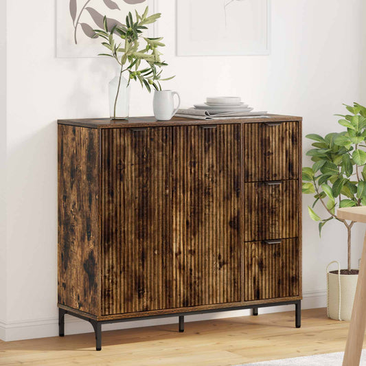 vidaXL Sideboard Smoked Oak 89.5 x 33 x 82 cm Engineered Wood