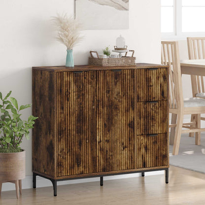 vidaXL Sideboard Smoked Oak 89.5 x 33 x 82 cm Engineered Wood