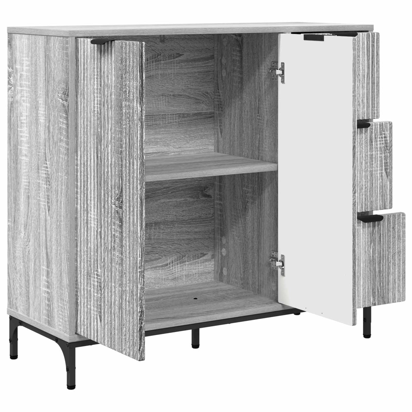 vidaXL Sideboard Grey Sonoma 89.5 x 33 x 82 cm Engineered Wood