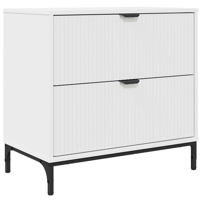 vidaXL Bedside Table White 63.5 x 36 x 61 cm Engineered wood