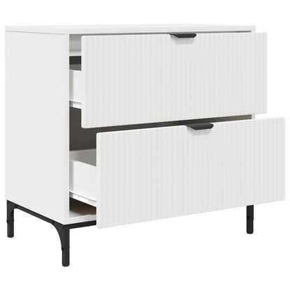 vidaXL Bedside Table White 63.5 x 36 x 61 cm Engineered wood