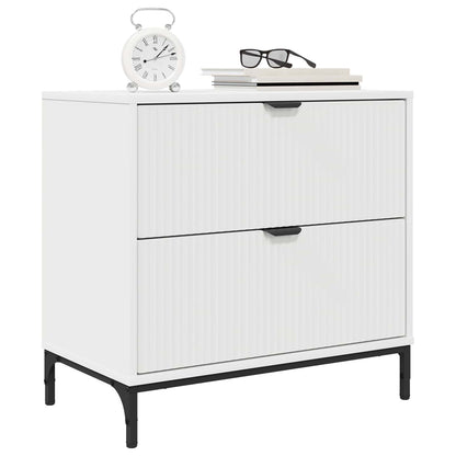vidaXL Bedside Table White 63.5 x 36 x 61 cm Engineered wood