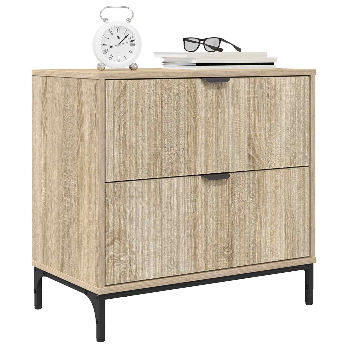 vidaXL Bedside Table Sonoma oak 63.5 x 36 x 61 cm Engineered wood