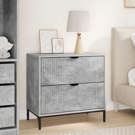 vidaXL Bedside Table Concrete grey 63.5 x 36 x 61 cm Engineered wood
