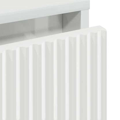 vidaXL Bedside Table with Drawer High gloss white 63.5 x 36 x 61 cm