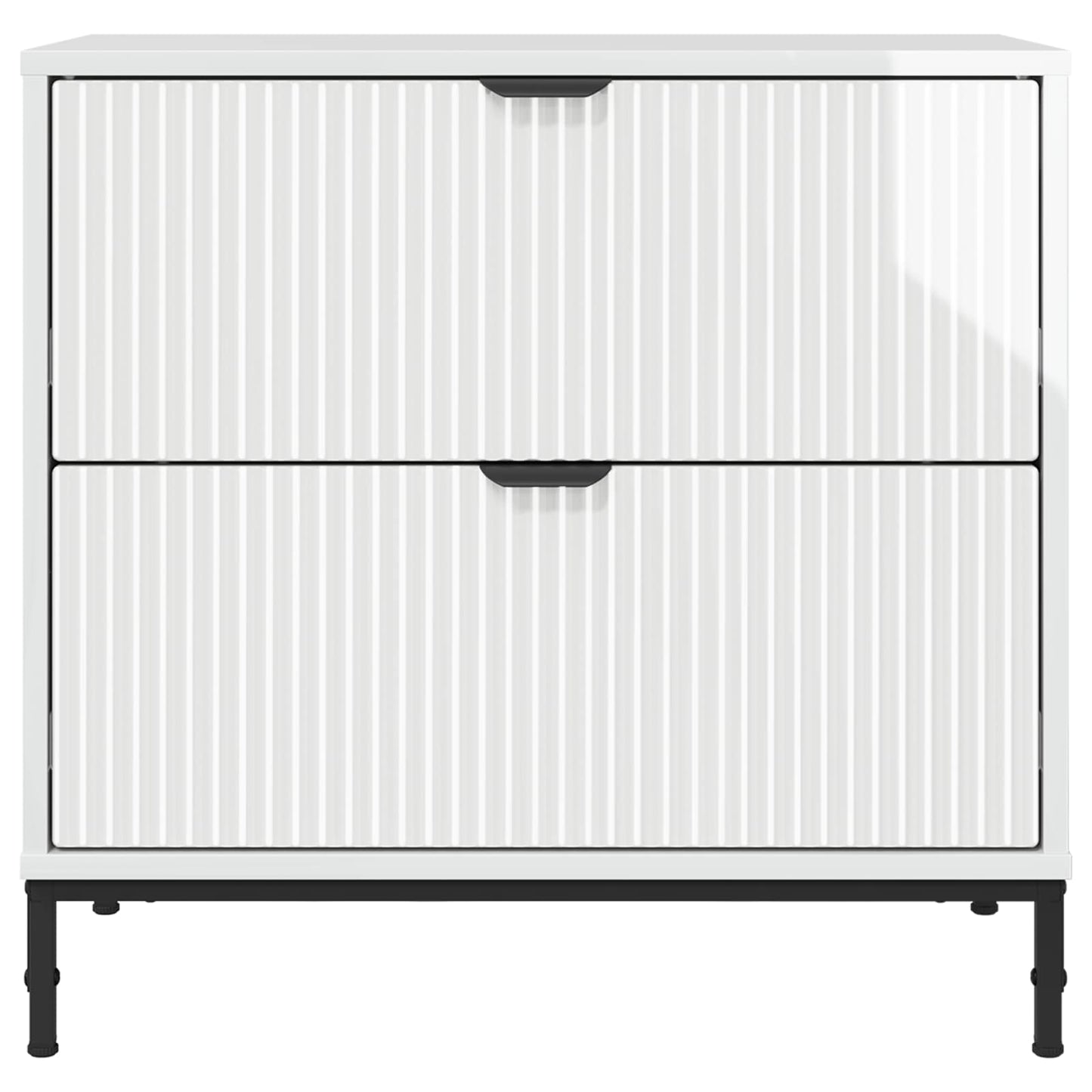 vidaXL Bedside Table with Drawer High gloss white 63.5 x 36 x 61 cm