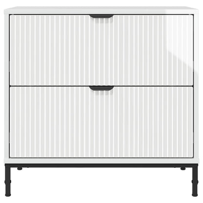 vidaXL Bedside Table with Drawer High gloss white 63.5 x 36 x 61 cm