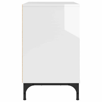 vidaXL Bedside Table with Drawer High gloss white 63.5 x 36 x 61 cm